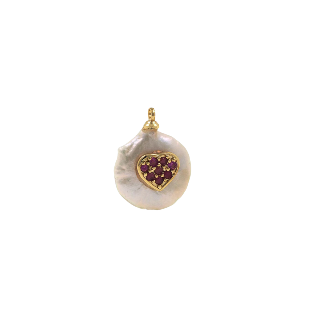 Pearl Heart Charm