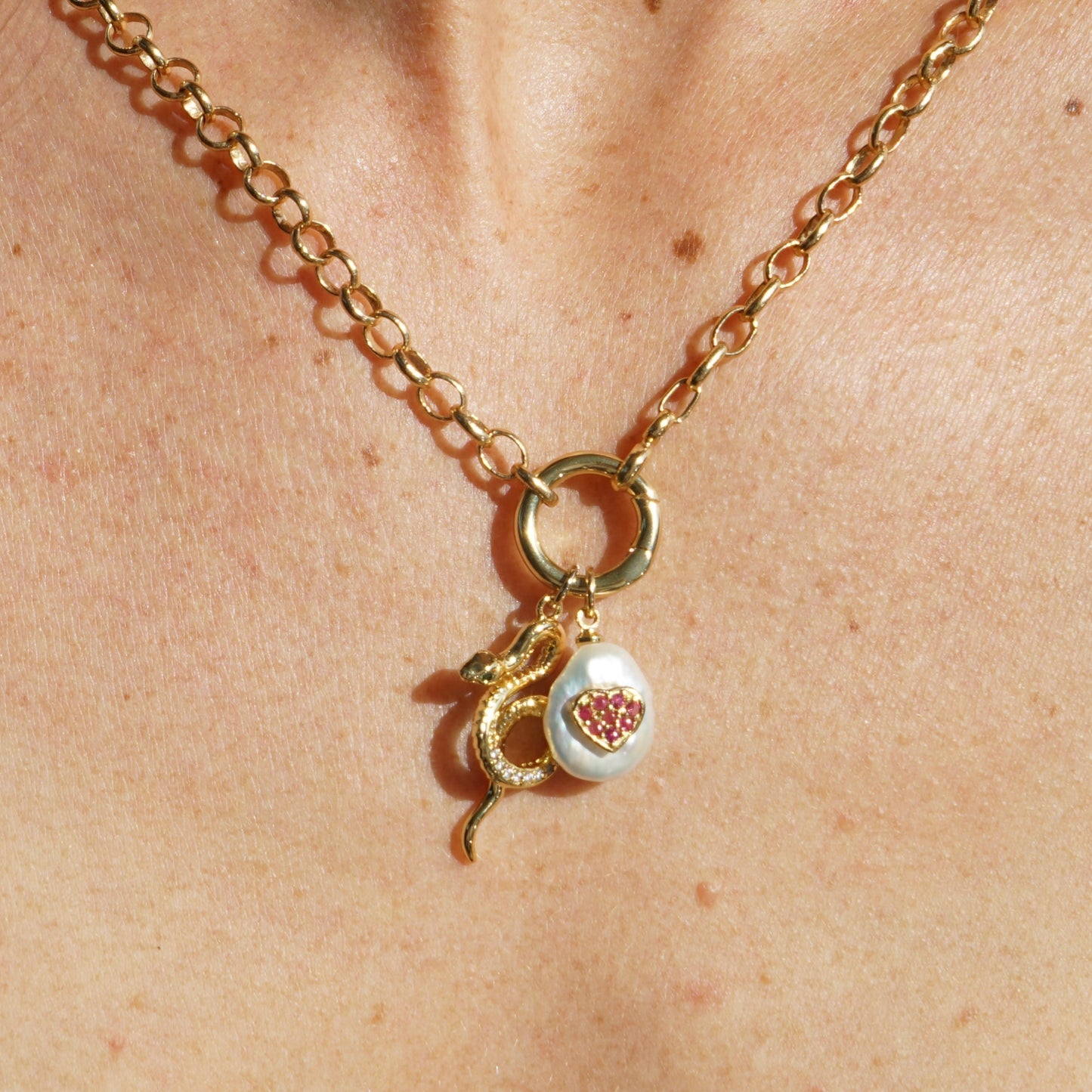 Pearl Heart Charm