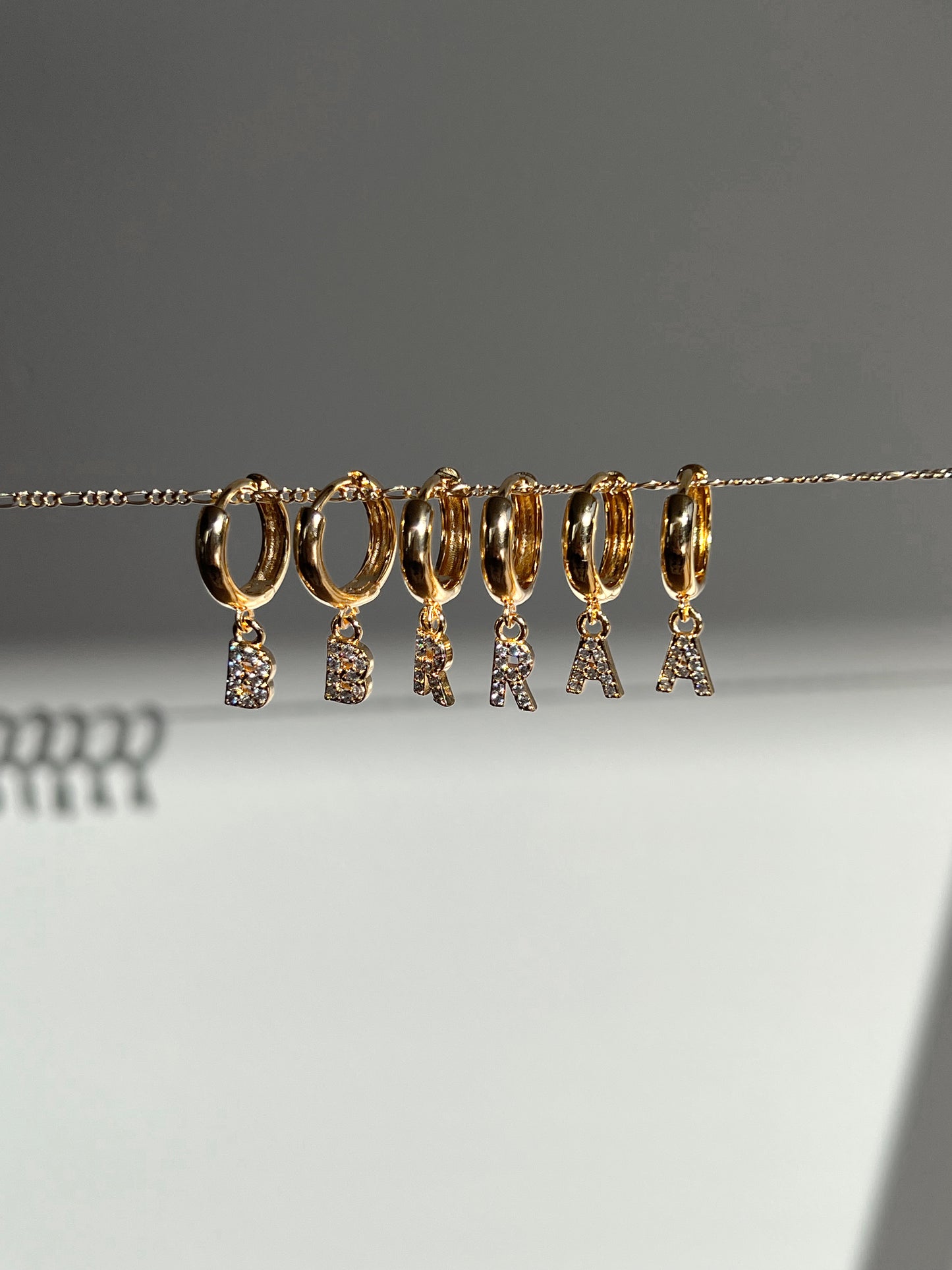 Letter Pendant Hoops